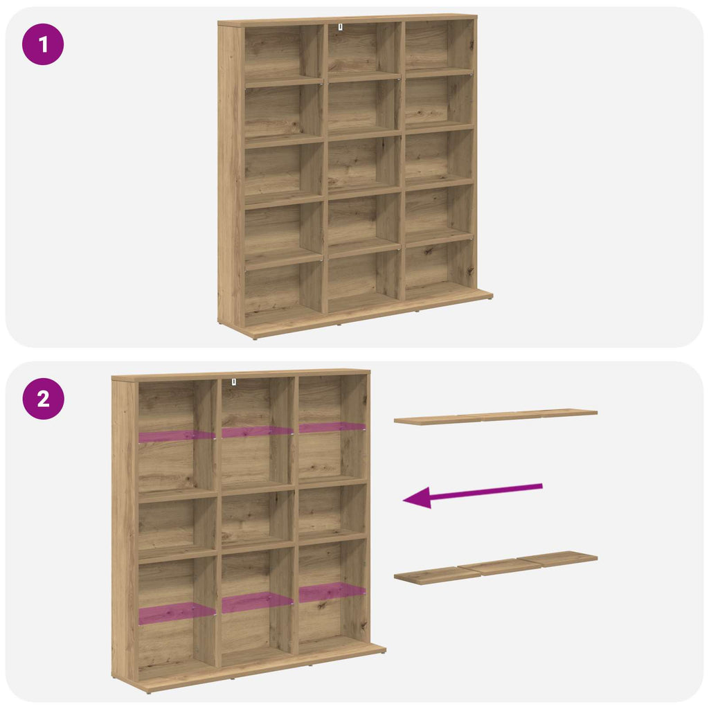 vidaXL Kabinet na płyty CD Dąb artisan 96 x 23,5 x 97,5 cm