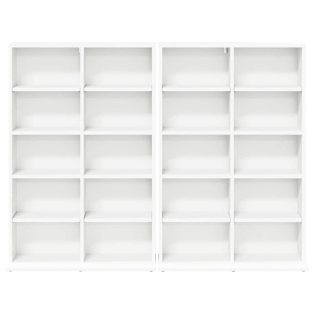 vidaXL Kabinet na płyty CD 2 szt. Biały 65 x 23,5 x 97,5 cm