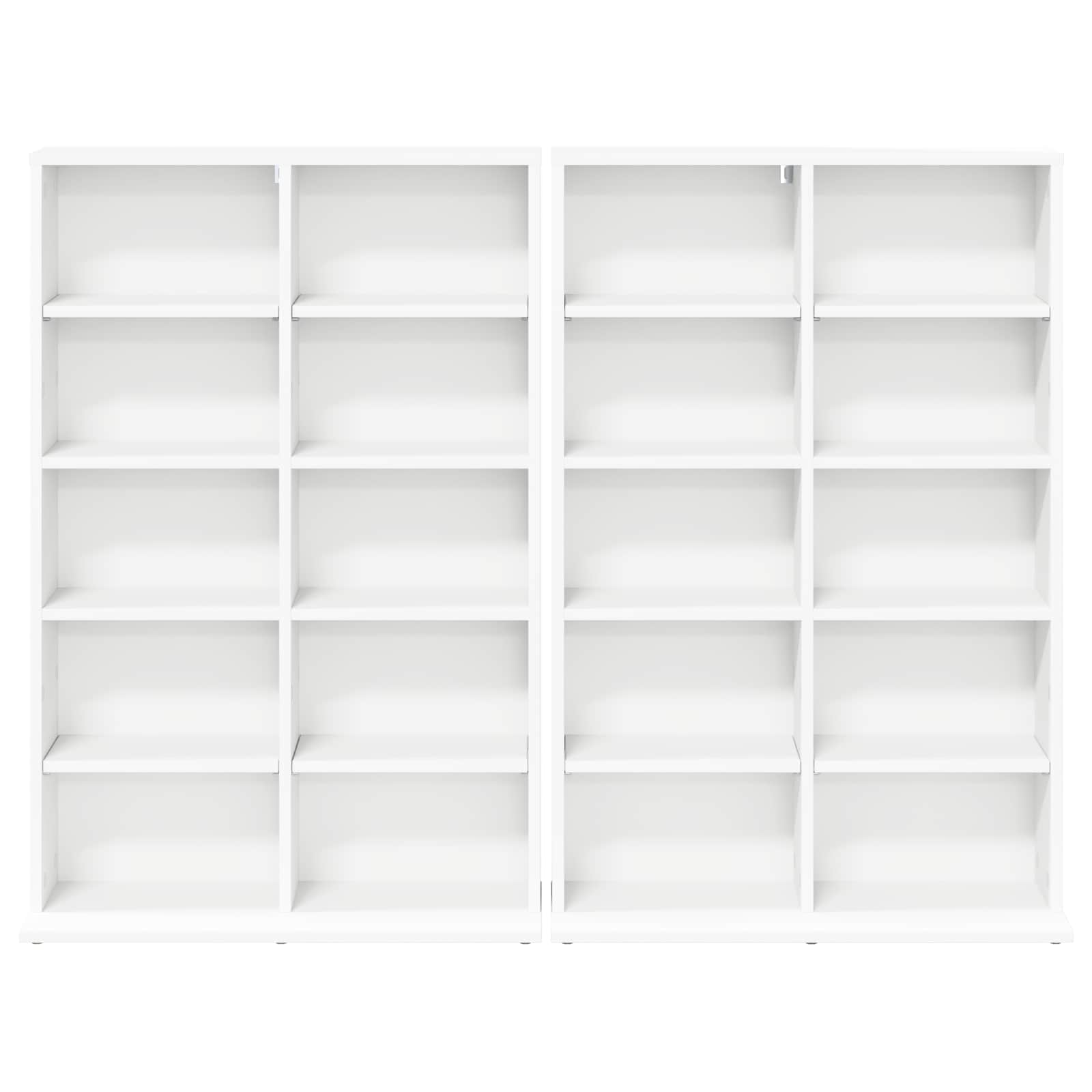 vidaXL Kabinet na płyty CD 2 szt. Biały 65 x 23,5 x 97,5 cm