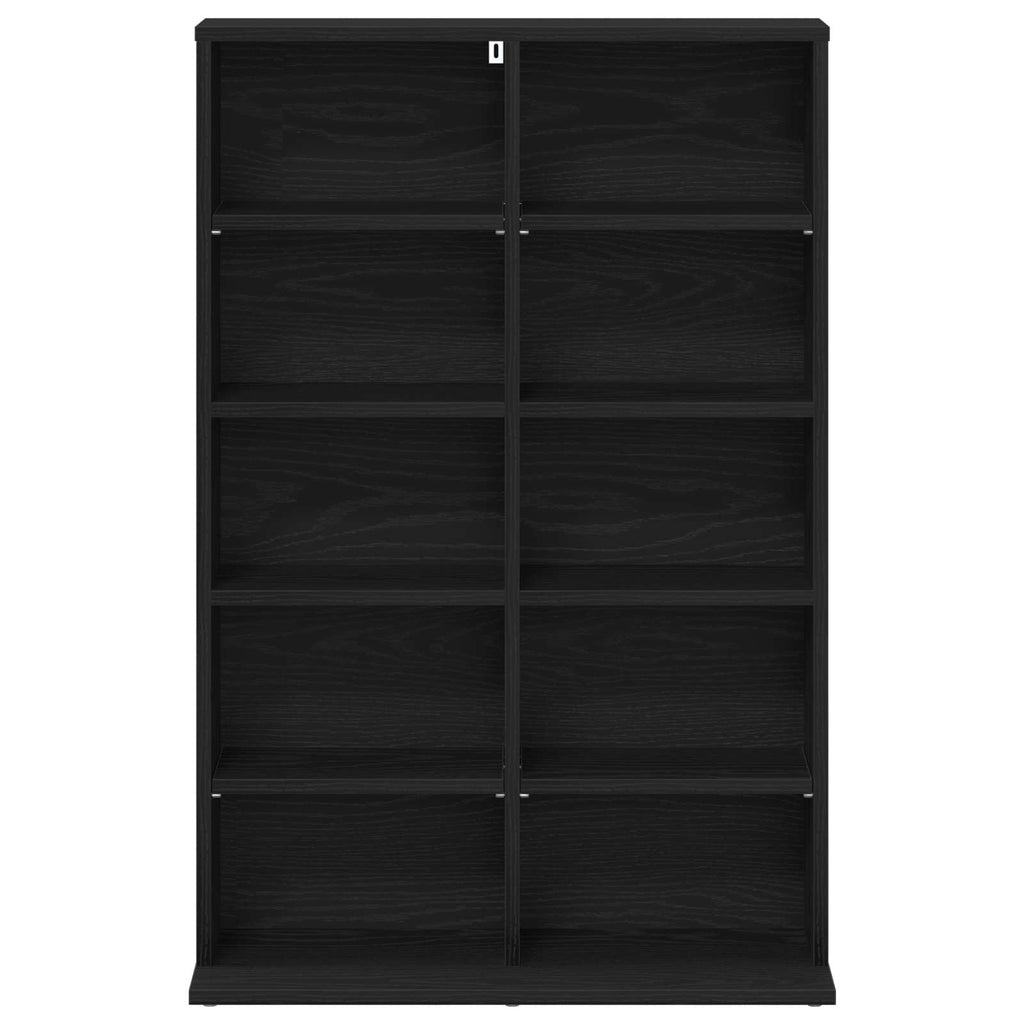 vidaXL Kabinet na płyty CD Czarny dąb 65 x 23,5 x 97,5 cm