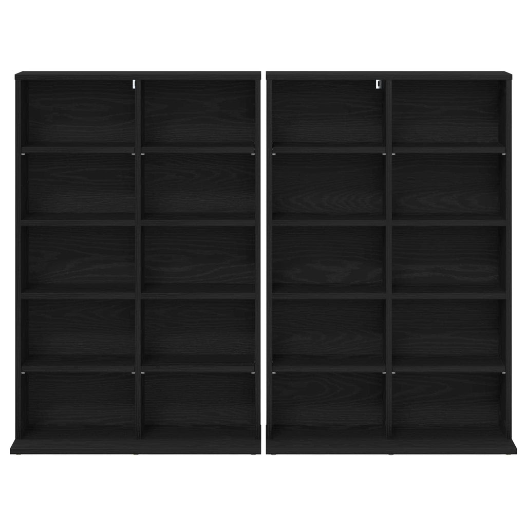 vidaXL Kabinet na płyty CD 2 szt. Czarny dąb 65 x 23,5 x 97,5 cm