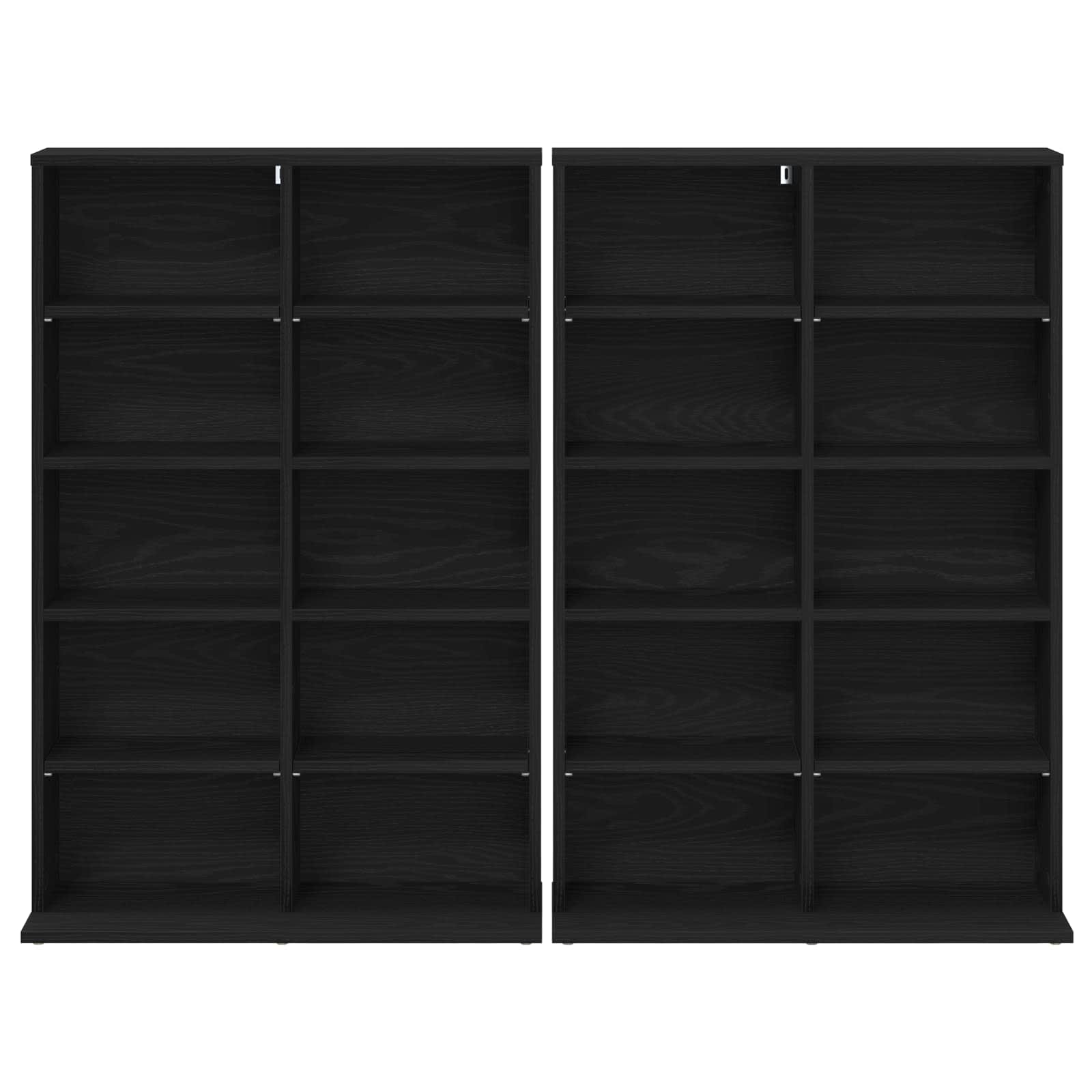 vidaXL Kabinet na płyty CD 2 szt. Czarny dąb 65 x 23,5 x 97,5 cm