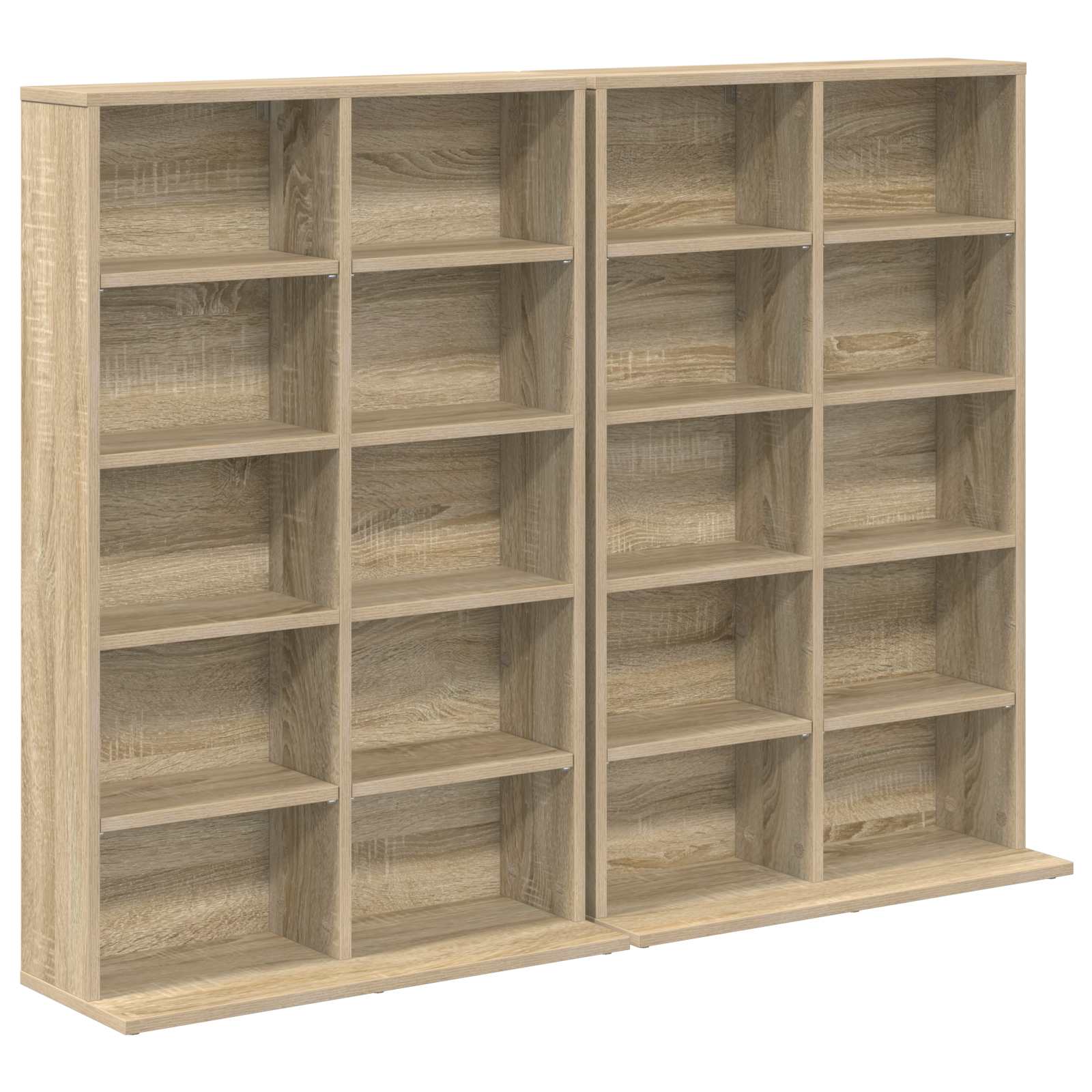 vidaXL Kabinet na płyty CD 2 szt. dąb Sonoma 65 x 23,5 x 97,5 cm
