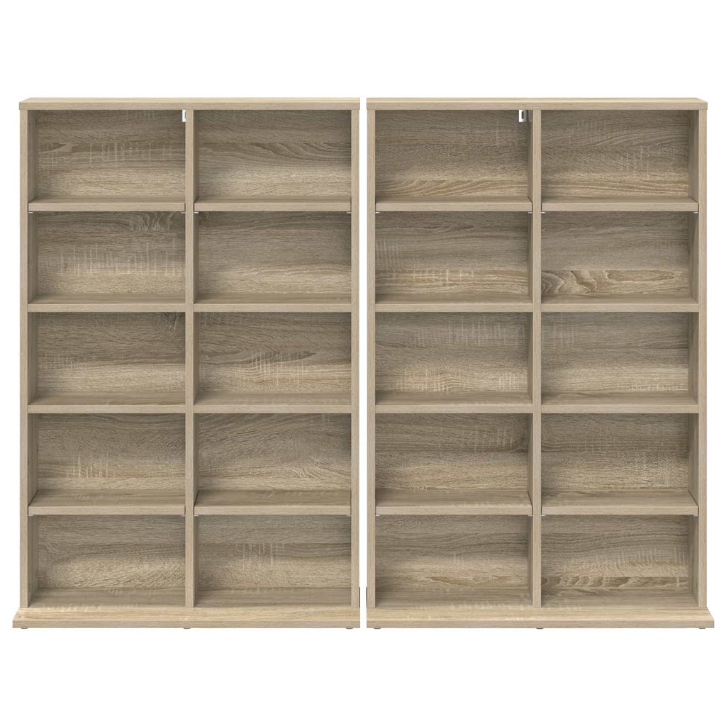 vidaXL Kabinet na płyty CD 2 szt. dąb Sonoma 65 x 23,5 x 97,5 cm