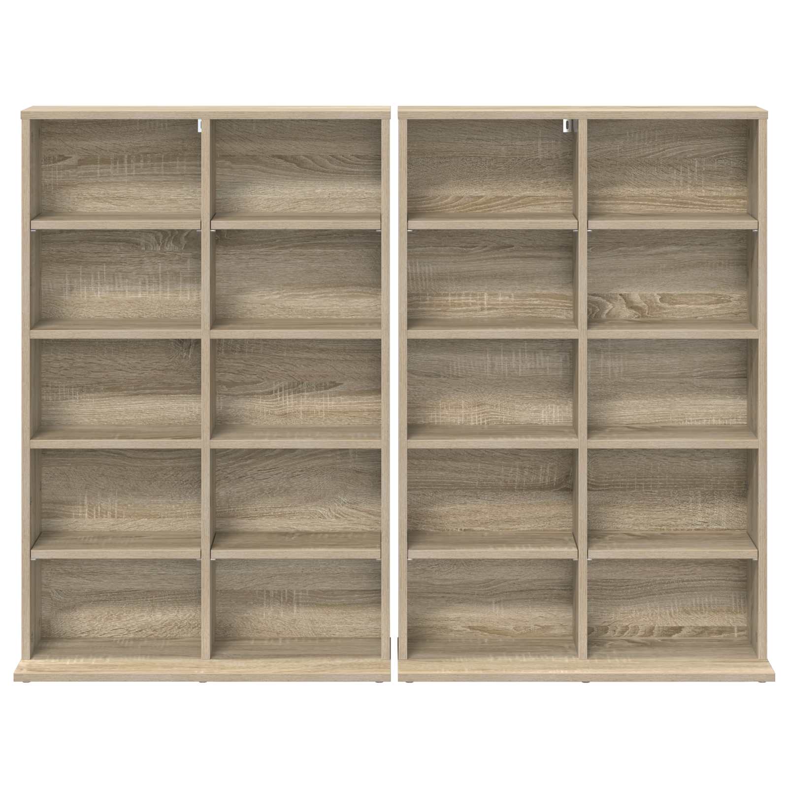 vidaXL Kabinet na płyty CD 2 szt. dąb Sonoma 65 x 23,5 x 97,5 cm