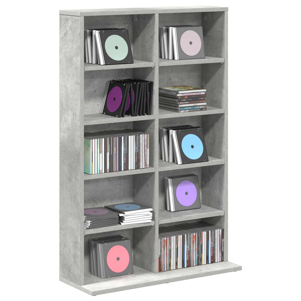 vidaXL Kabinet na płyty CD Betonowy szary 65 x 23,5 x 97,5 cm