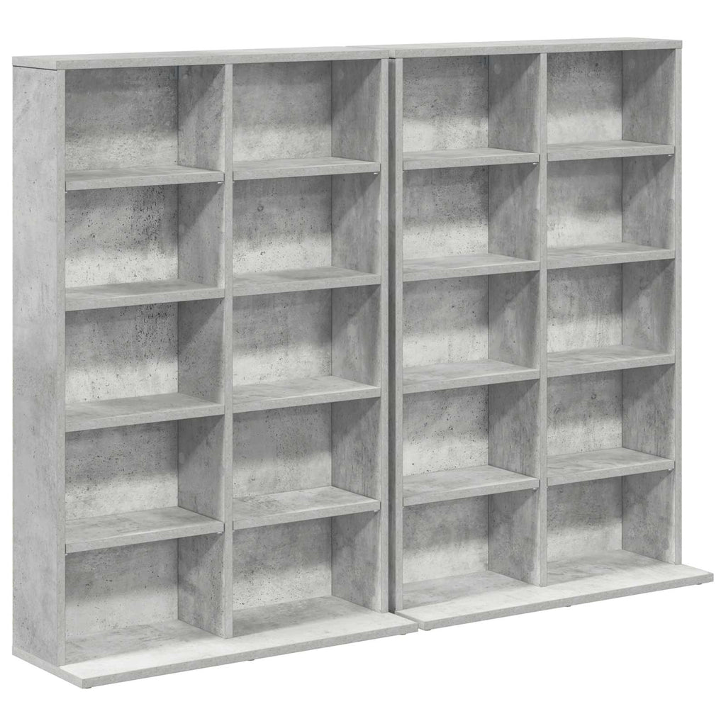 vidaXL Kabinet na płyty CD 2 szt. Betonowy szary 65 x 23,5 x 97,5 cm