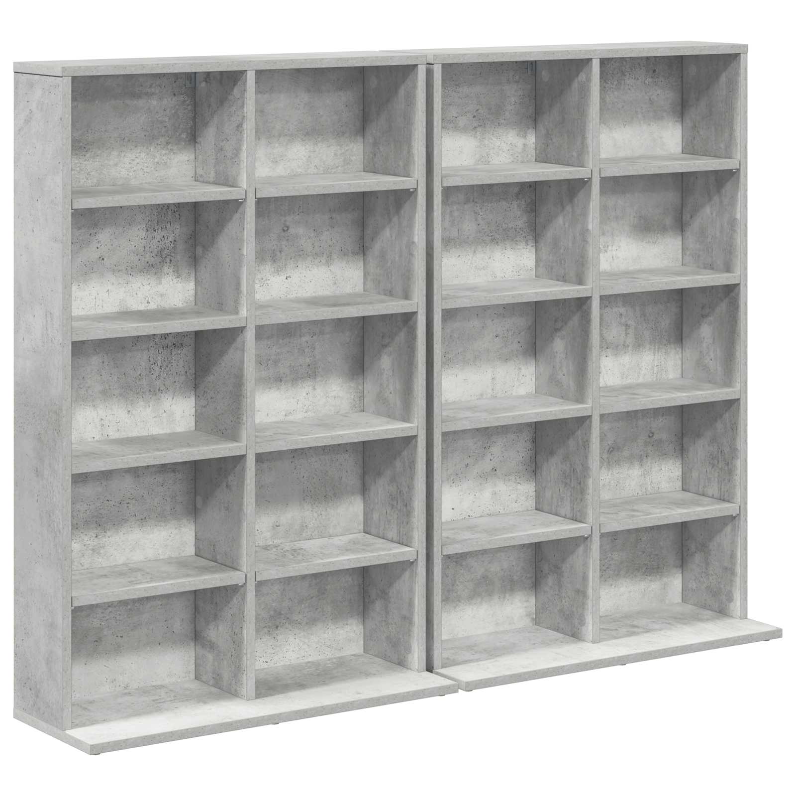 vidaXL Kabinet na płyty CD 2 szt. Betonowy szary 65 x 23,5 x 97,5 cm