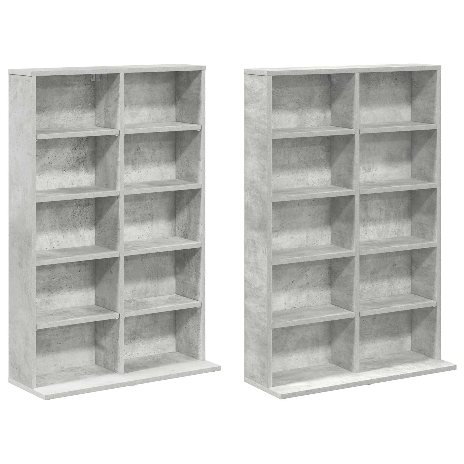 vidaXL Kabinet na płyty CD 2 szt. Betonowy szary 65 x 23,5 x 97,5 cm