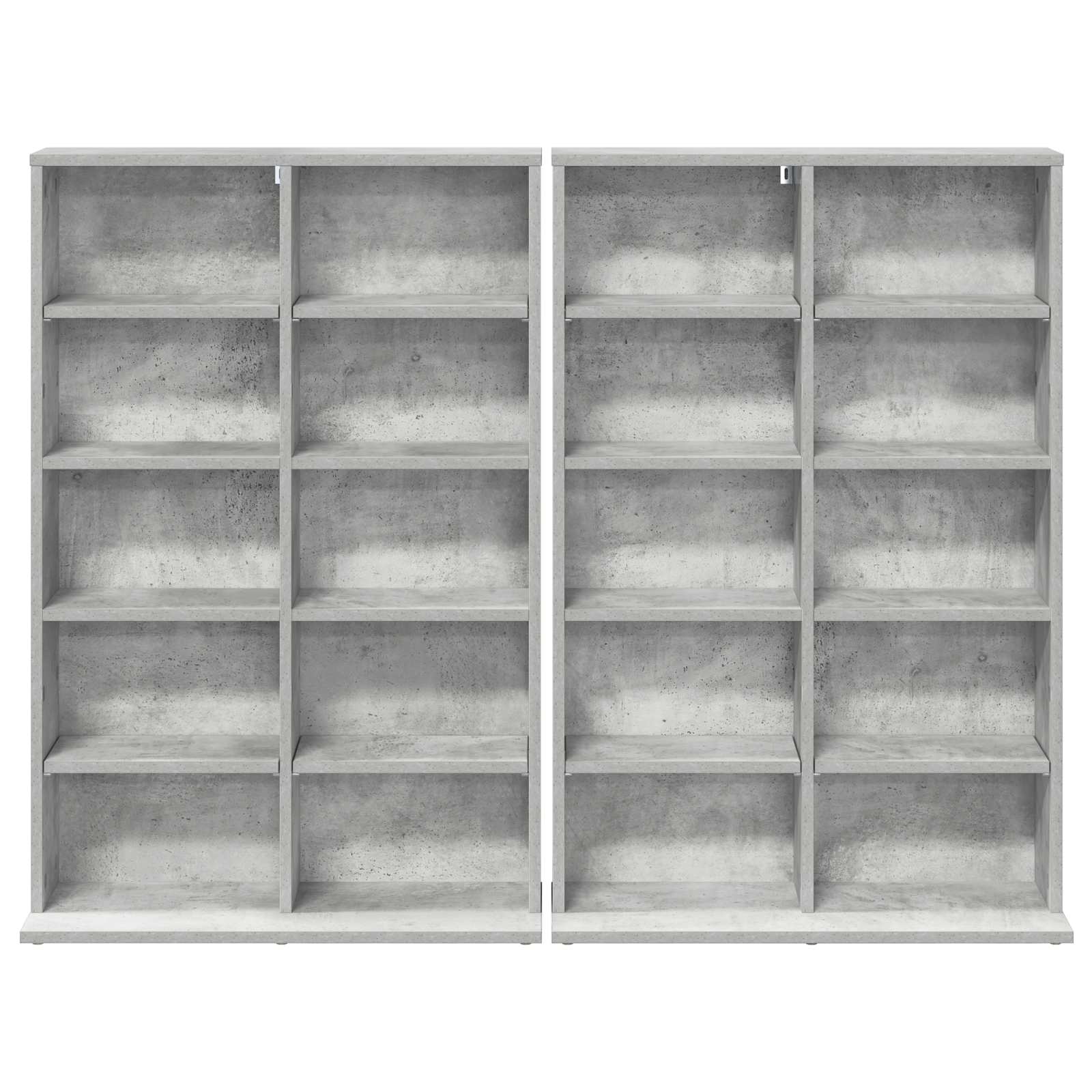 vidaXL Kabinet na płyty CD 2 szt. Betonowy szary 65 x 23,5 x 97,5 cm