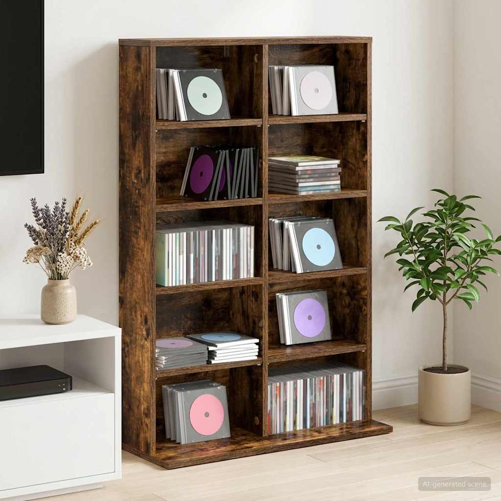 vidaXL Kabinet na płyty CD Dąb wędzony 65 x 23,5 x 97,5 cm