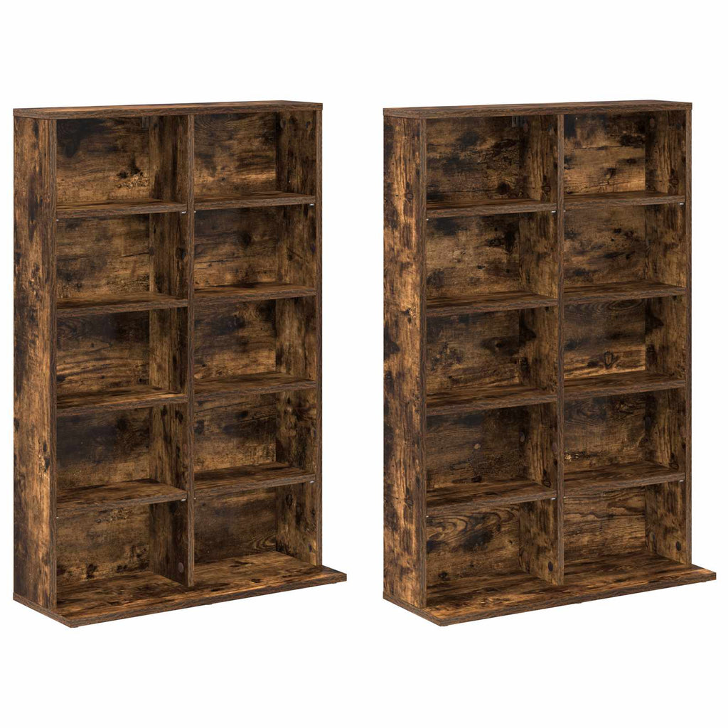 vidaXL Kabinet na płyty CD 2 szt. Dąb wędzony 65 x 23,5 x 97,5 cm