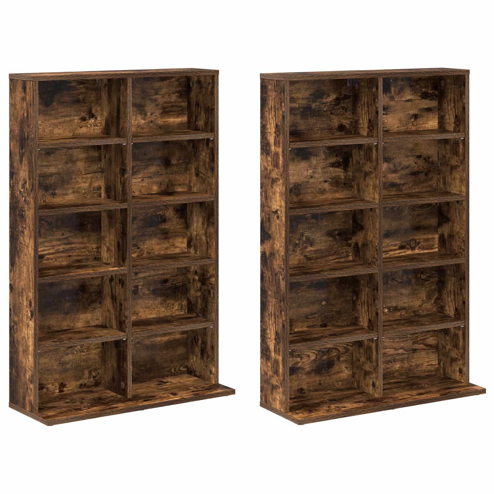 vidaXL Kabinet na płyty CD 2 szt. Dąb wędzony 65 x 23,5 x 97,5 cm