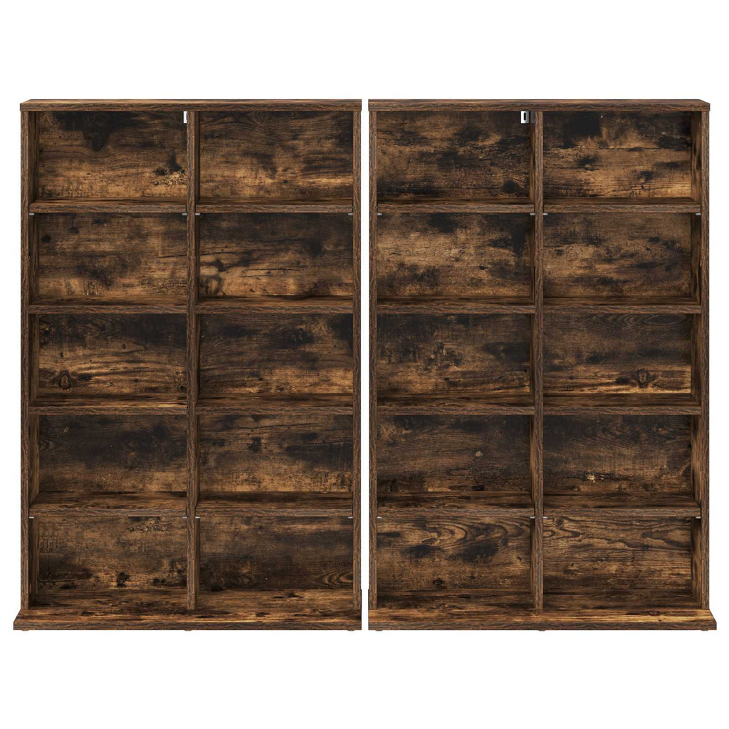 vidaXL Kabinet na płyty CD 2 szt. Dąb wędzony 65 x 23,5 x 97,5 cm