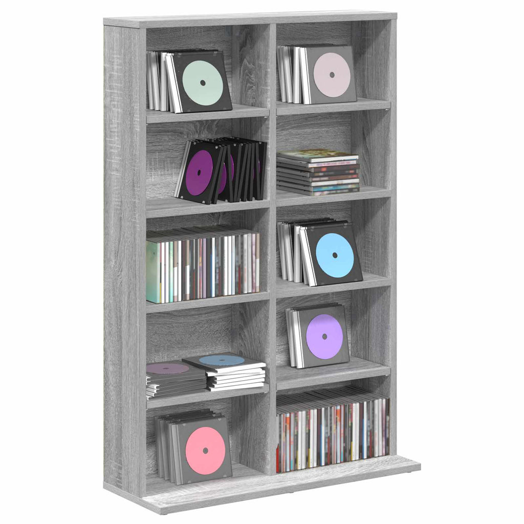 vidaXL Kabinet na płyty CD Szary Sonoma 65 x 23,5 x 97,5 cm