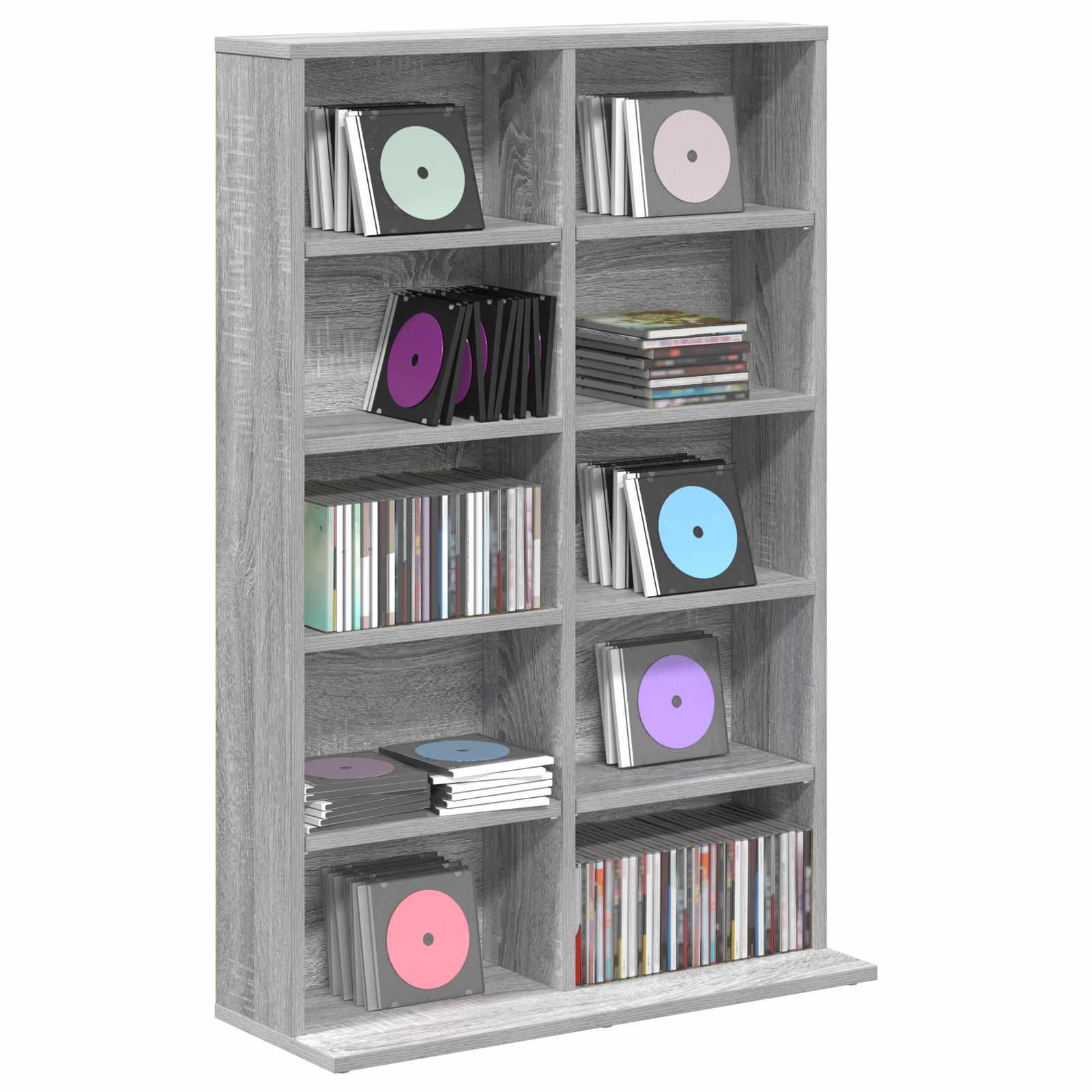 vidaXL Kabinet na płyty CD Szary Sonoma 65 x 23,5 x 97,5 cm