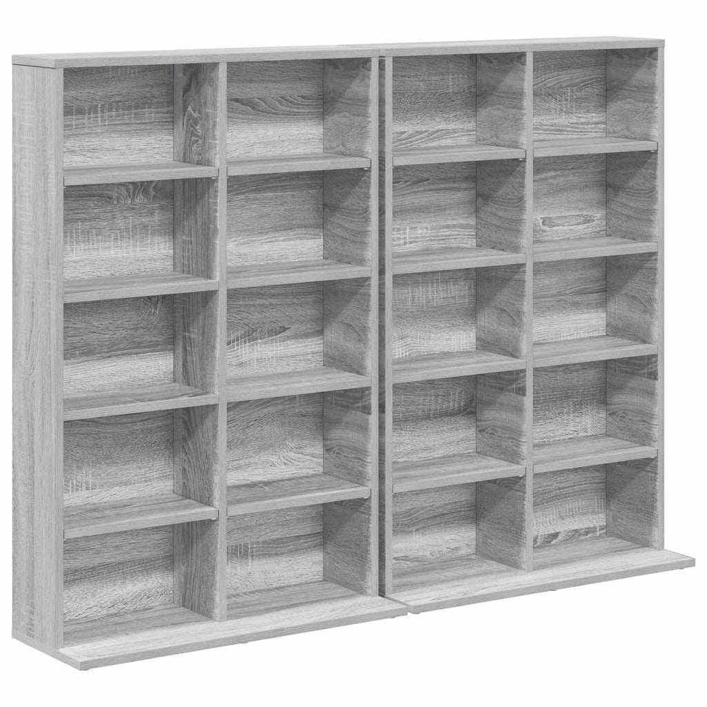 vidaXL Kabinet na płyty CD 2 szt. Szary Sonoma 65 x 23,5 x 97,5 cm
