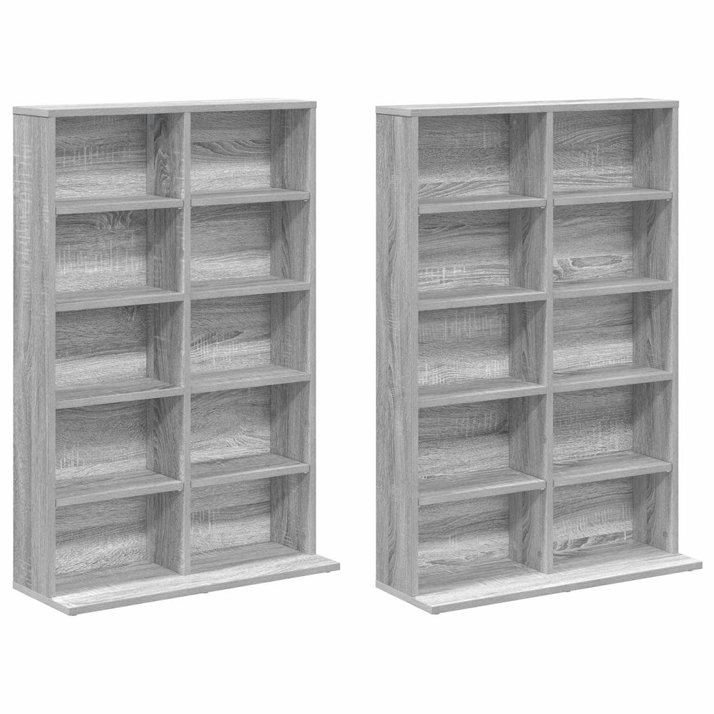 vidaXL Kabinet na płyty CD 2 szt. Szary Sonoma 65 x 23,5 x 97,5 cm