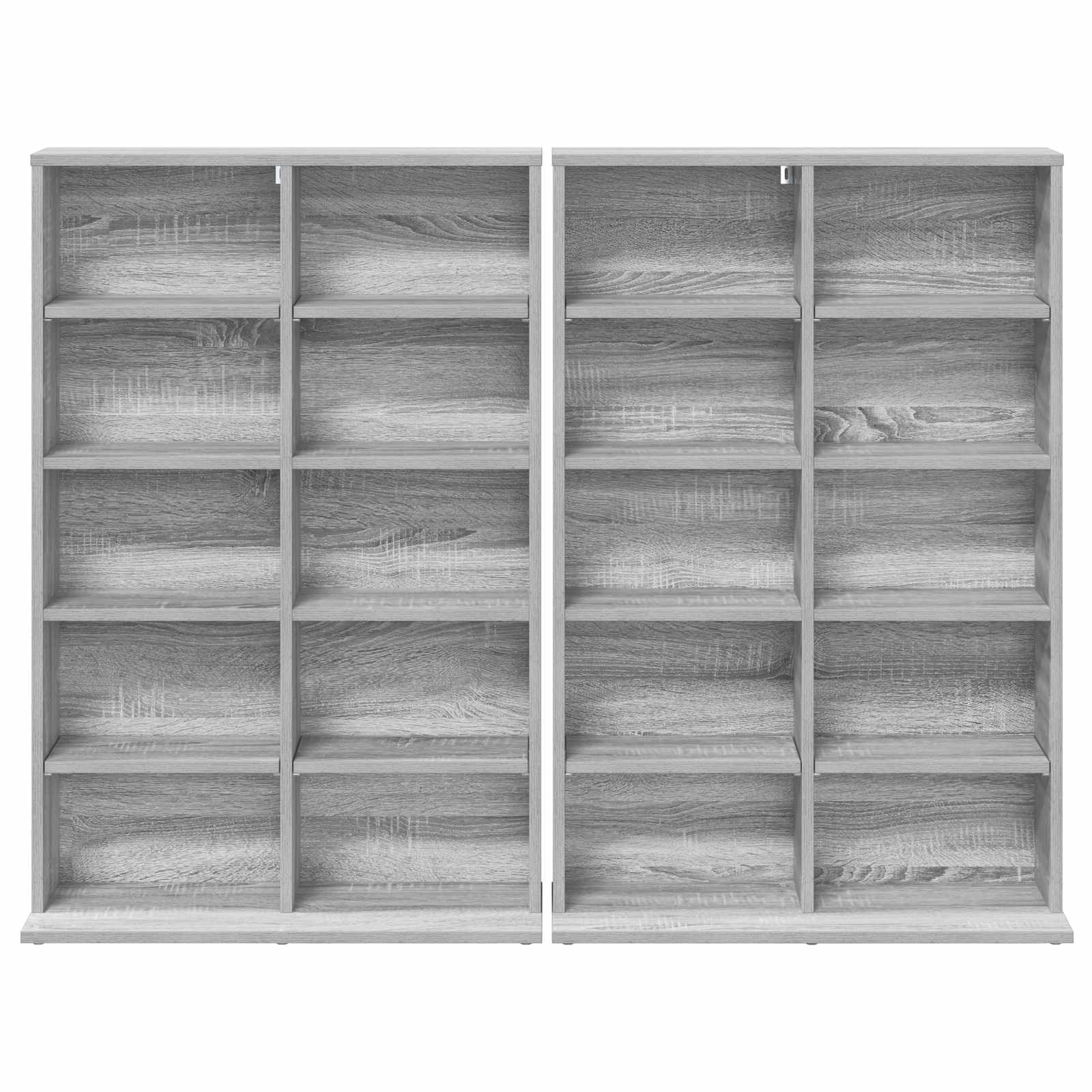 vidaXL Kabinet na płyty CD 2 szt. Szary Sonoma 65 x 23,5 x 97,5 cm