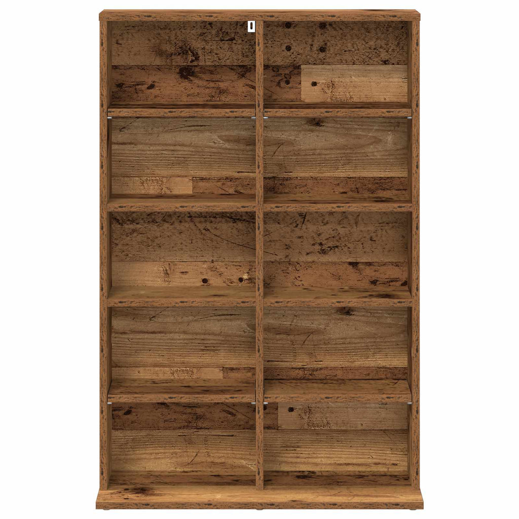 vidaXL Kabinet na płyty CD Stare drewno 65 x 23,5 x 97,5 cm