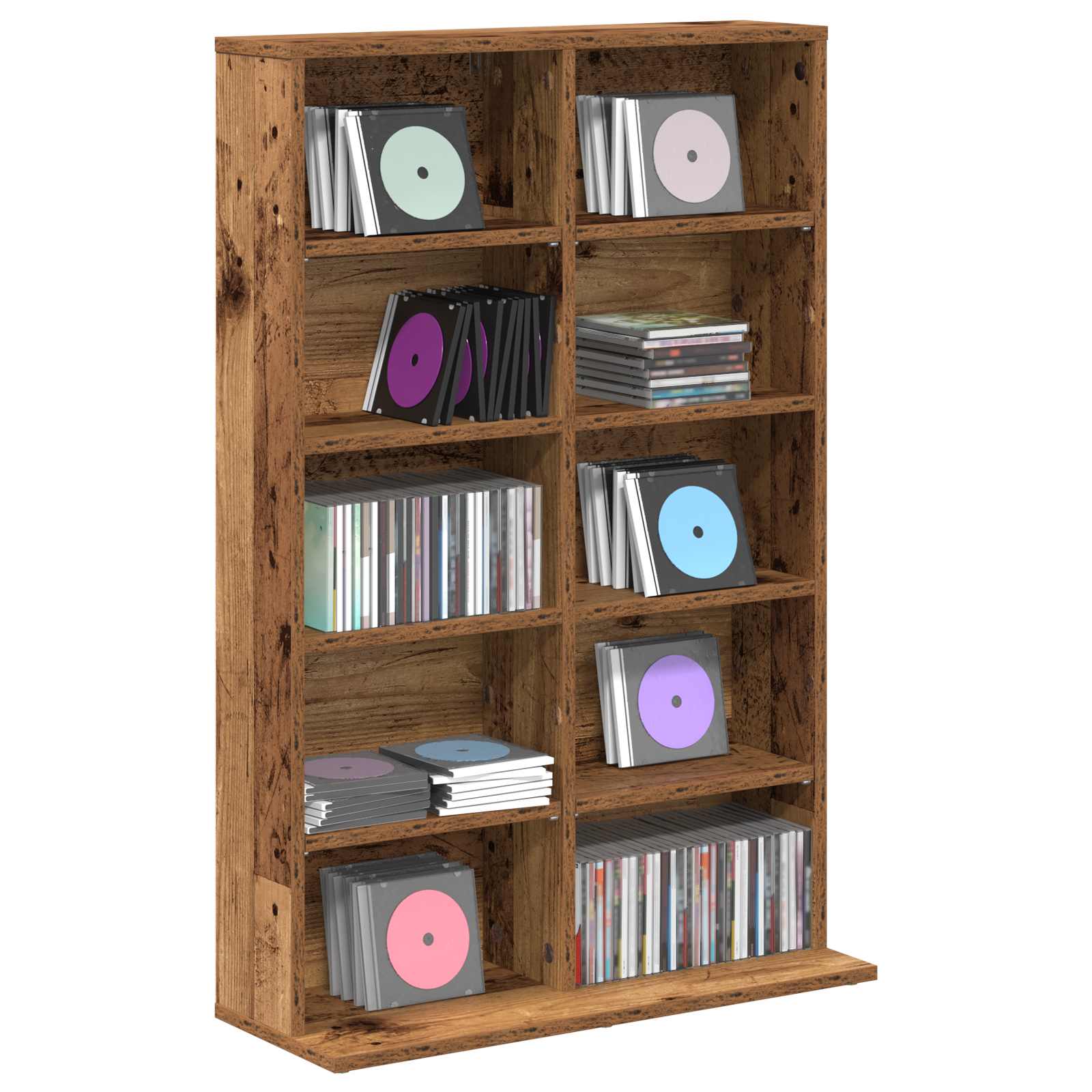 vidaXL Kabinet na płyty CD Stare drewno 65 x 23,5 x 97,5 cm