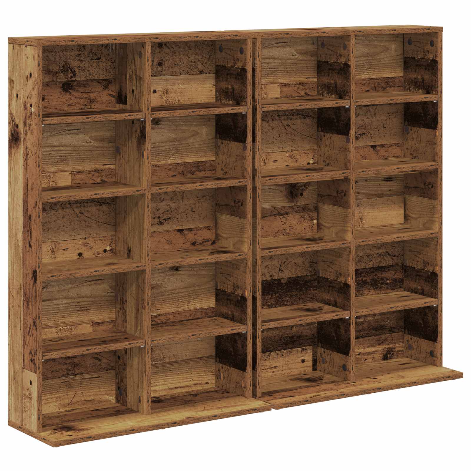 vidaXL Kabinet na płyty CD 2 szt. Stare drewno 65 x 23,5 x 97,5 cm