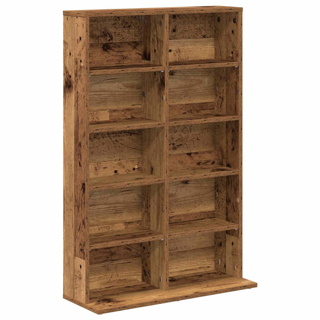 vidaXL Kabinet na płyty CD 2 szt. Stare drewno 65 x 23,5 x 97,5 cm