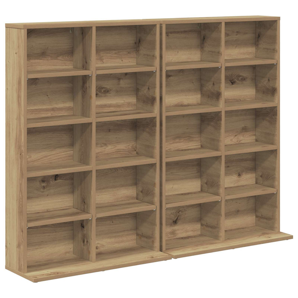 vidaXL Kabinet na płyty CD 2 szt. Dąb artisan 65 x 23,5 x 97,5 cm