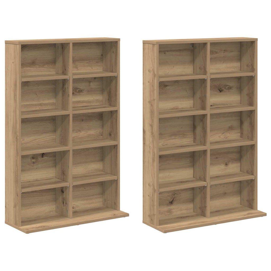 vidaXL Kabinet na płyty CD 2 szt. Dąb artisan 65 x 23,5 x 97,5 cm