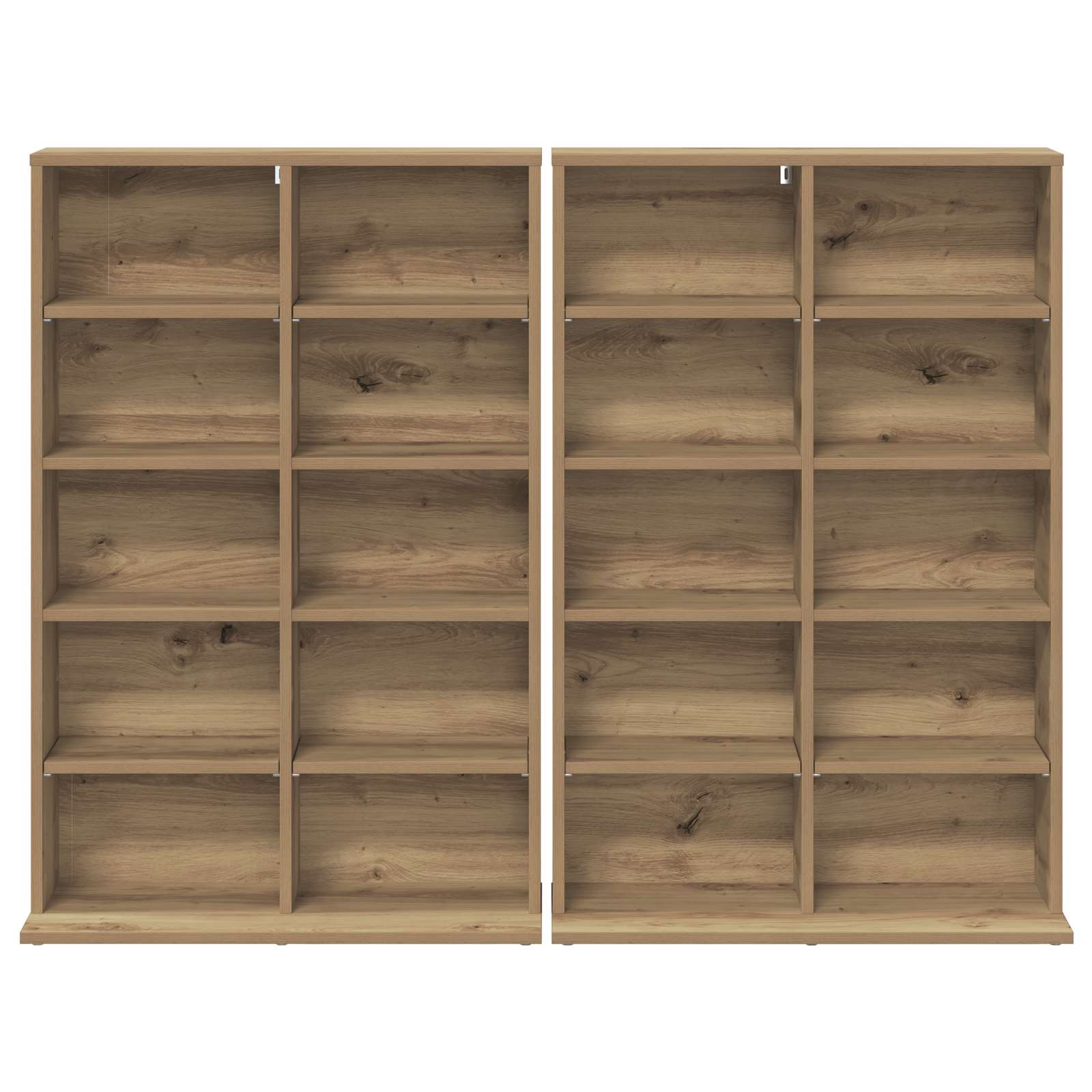 vidaXL Kabinet na płyty CD 2 szt. Dąb artisan 65 x 23,5 x 97,5 cm