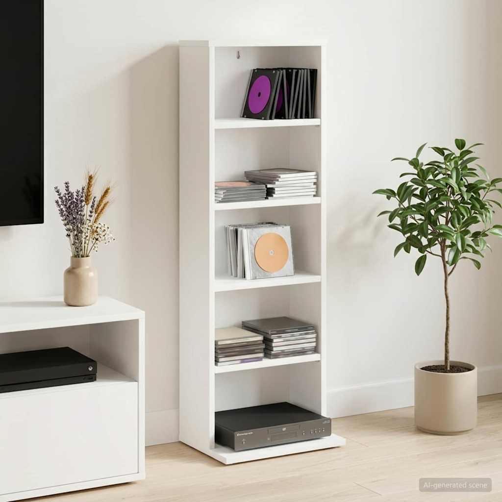 vidaXL Kabinet na płyty CD Biały 33 x 23,5 x 97,5 cm