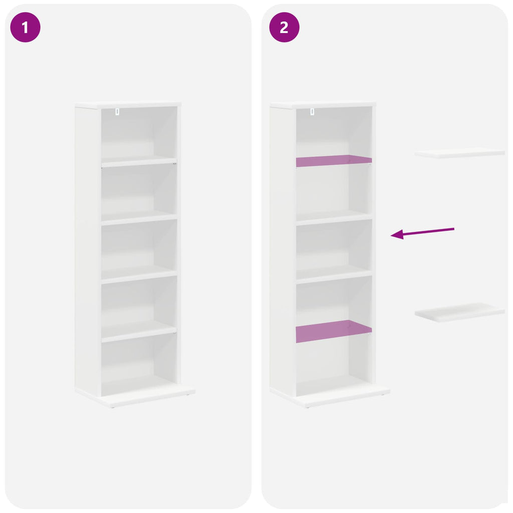vidaXL Kabinet na płyty CD Biały 33 x 23,5 x 97,5 cm