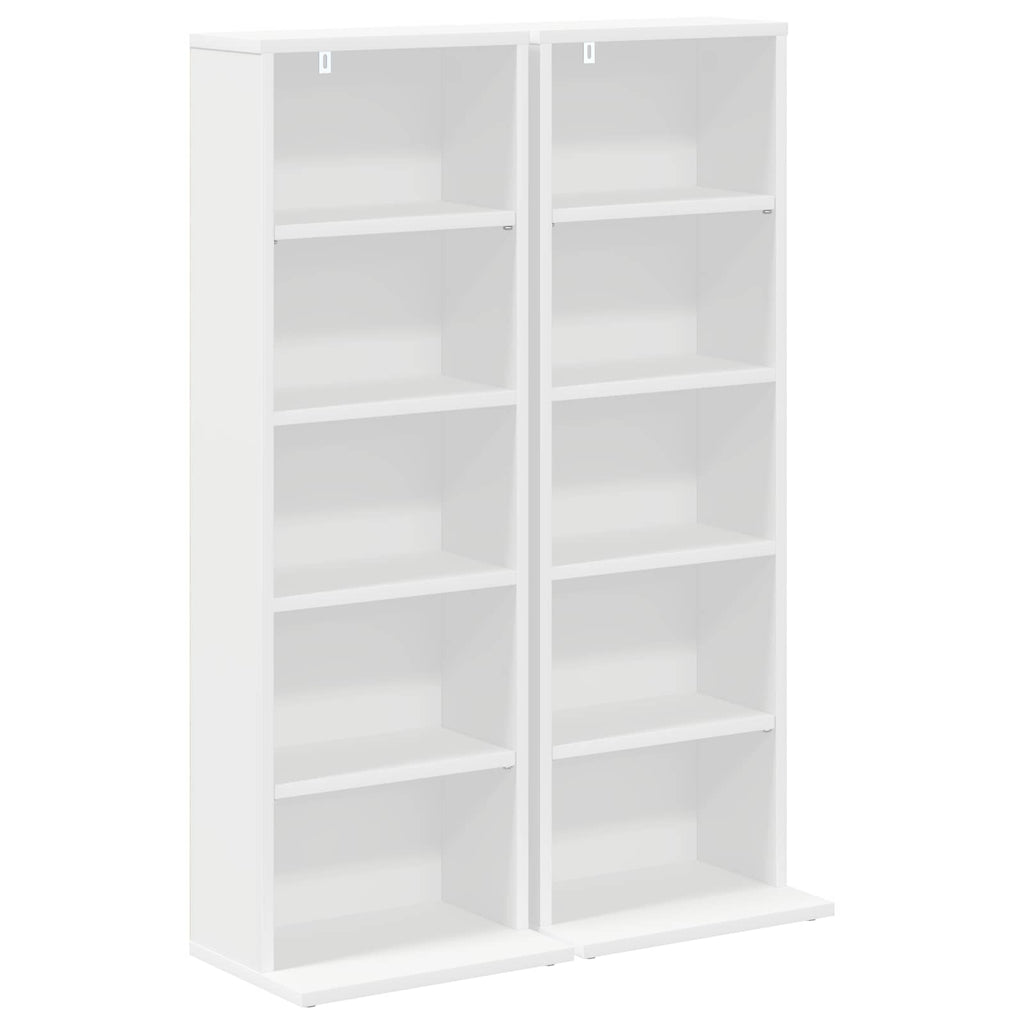 vidaXL Kabinet na płyty CD 2 szt. Biały 33 x 23,5 x 97,5 cm