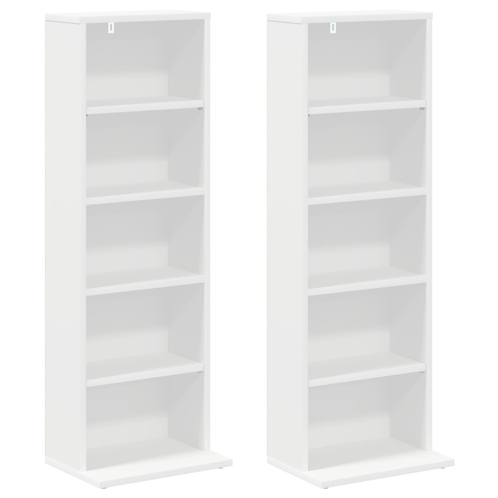 vidaXL Kabinet na płyty CD 2 szt. Biały 33 x 23,5 x 97,5 cm