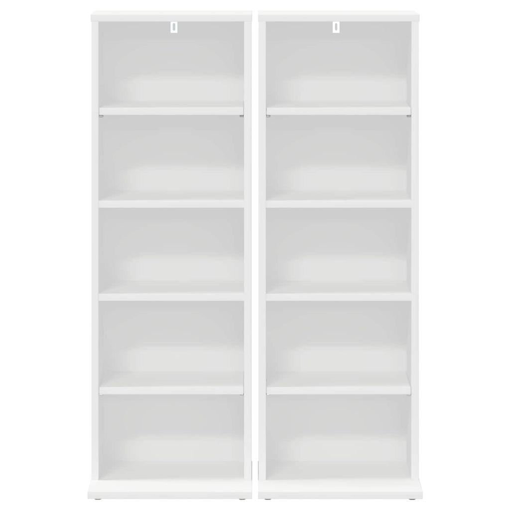 vidaXL Kabinet na płyty CD 2 szt. Biały 33 x 23,5 x 97,5 cm