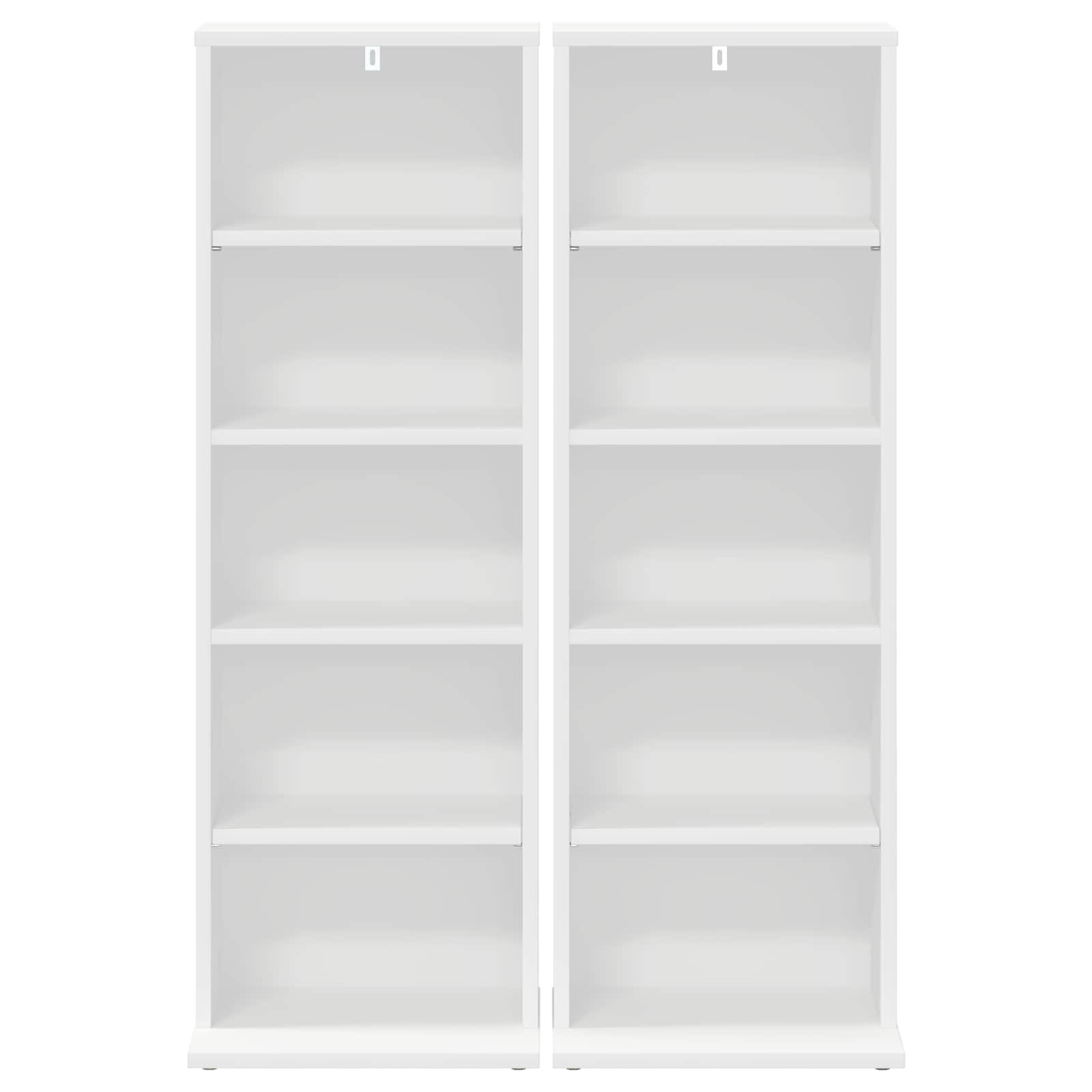 vidaXL Kabinet na płyty CD 2 szt. Biały 33 x 23,5 x 97,5 cm
