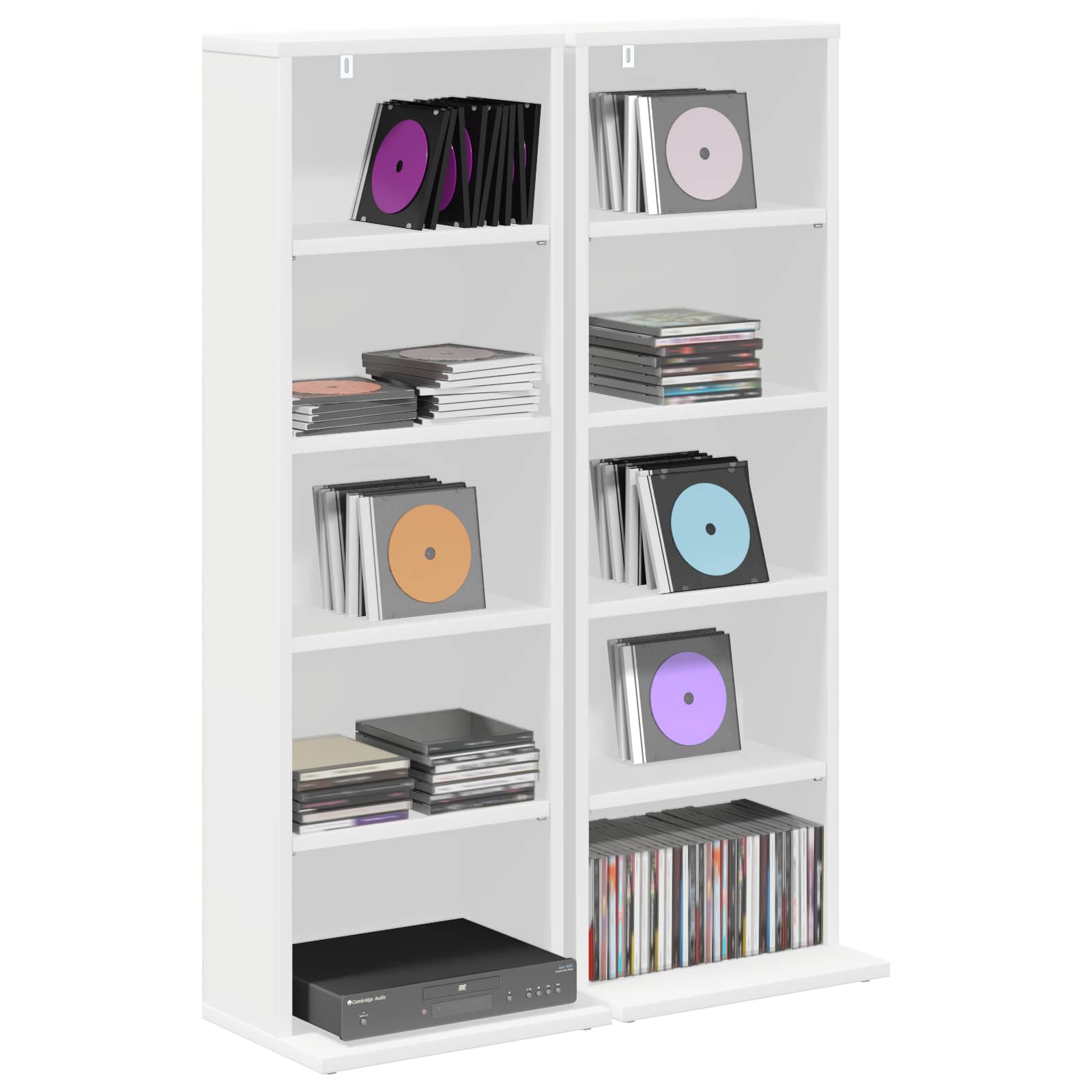 vidaXL Kabinet na płyty CD 2 szt. Biały 33 x 23,5 x 97,5 cm