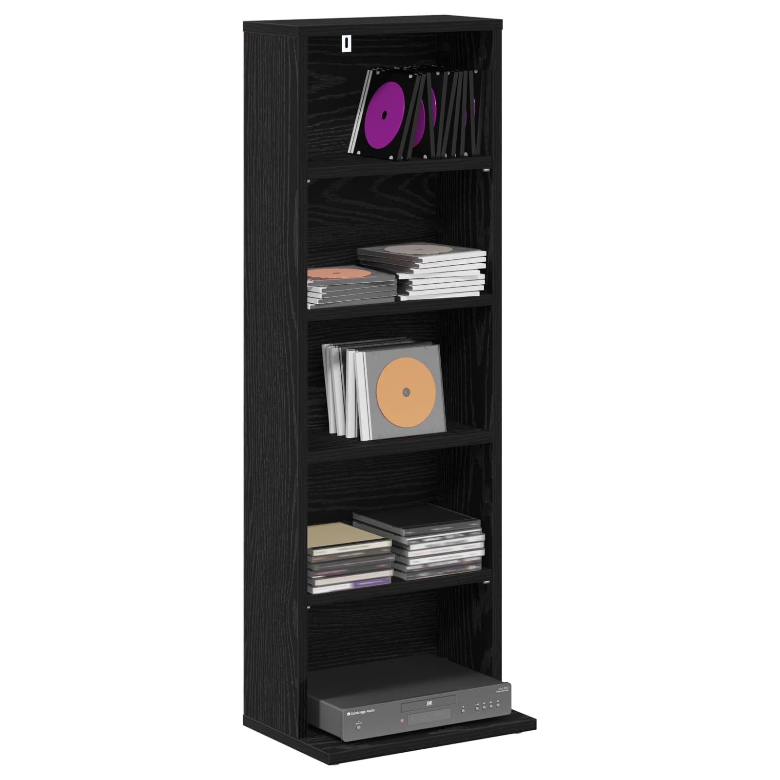 vidaXL Kabinet na płyty CD Czarny dąb 33 x 23,5 x 97,5 cm