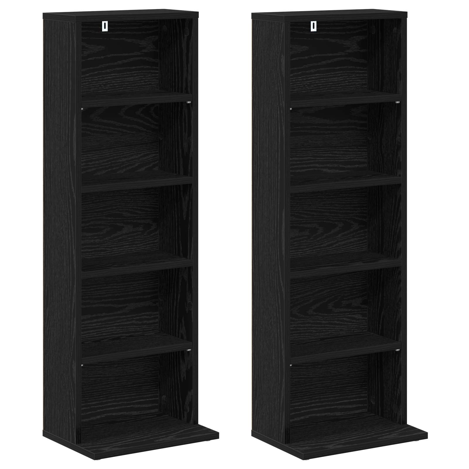 vidaXL Kabinet na płyty CD 2 szt. Czarny dąb 33 x 23,5 x 97,5 cm