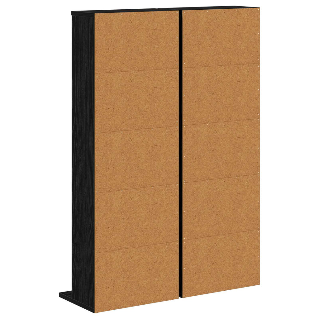 vidaXL Kabinet na płyty CD 2 szt. Czarny dąb 33 x 23,5 x 97,5 cm
