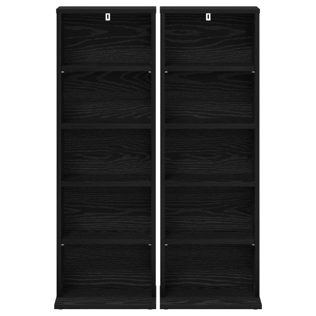 vidaXL Kabinet na płyty CD 2 szt. Czarny dąb 33 x 23,5 x 97,5 cm