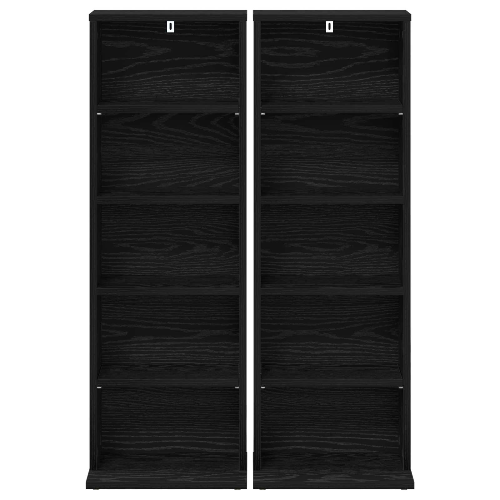 vidaXL Kabinet na płyty CD 2 szt. Czarny dąb 33 x 23,5 x 97,5 cm