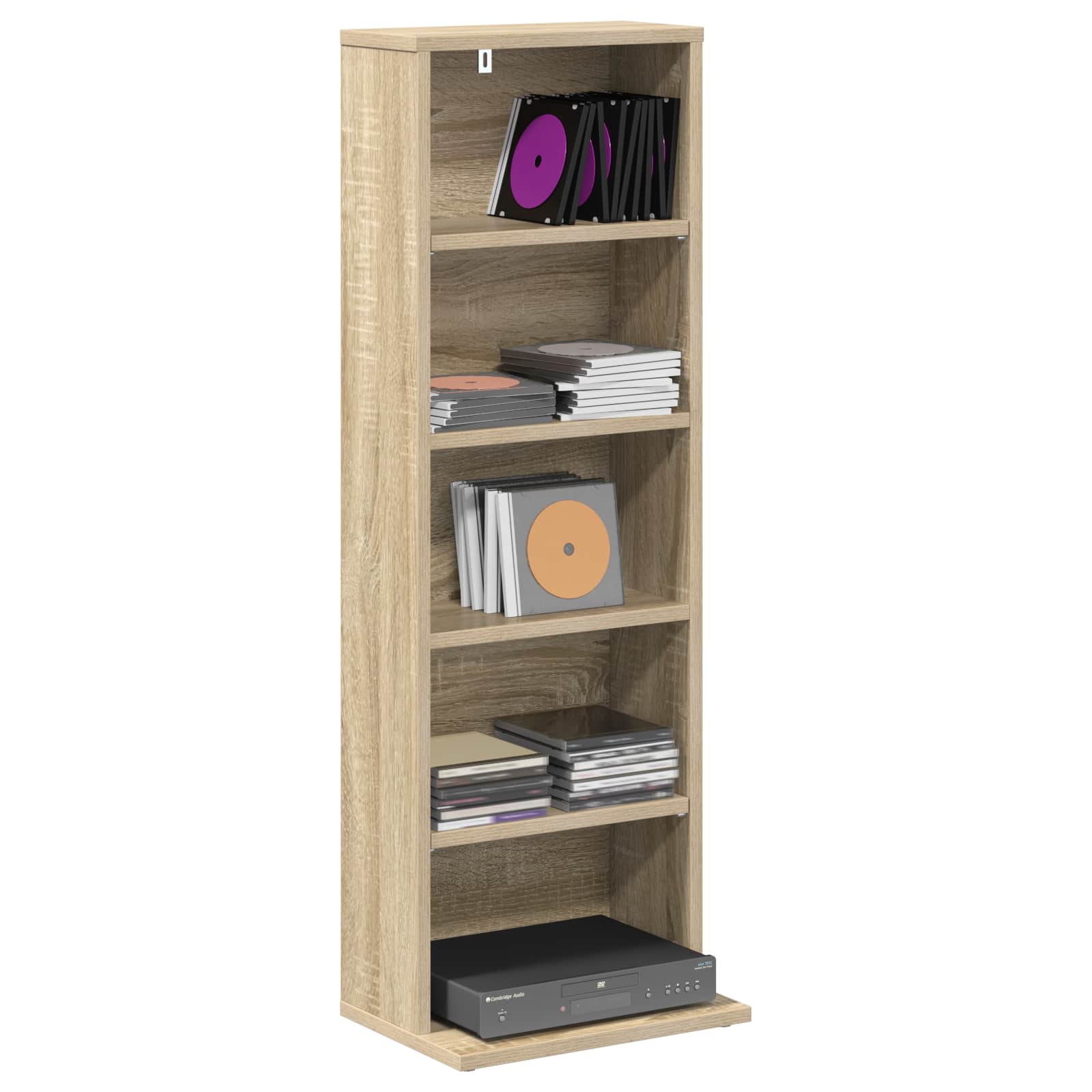 vidaXL Kabinet na płyty CD dąb Sonoma 33 x 23,5 x 97,5 cm