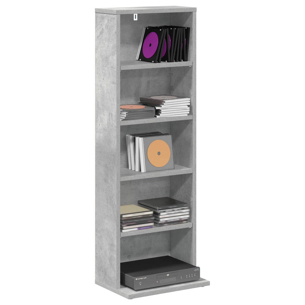 vidaXL Kabinet na płyty CD Betonowy szary 33 x 23,5 x 97,5 cm