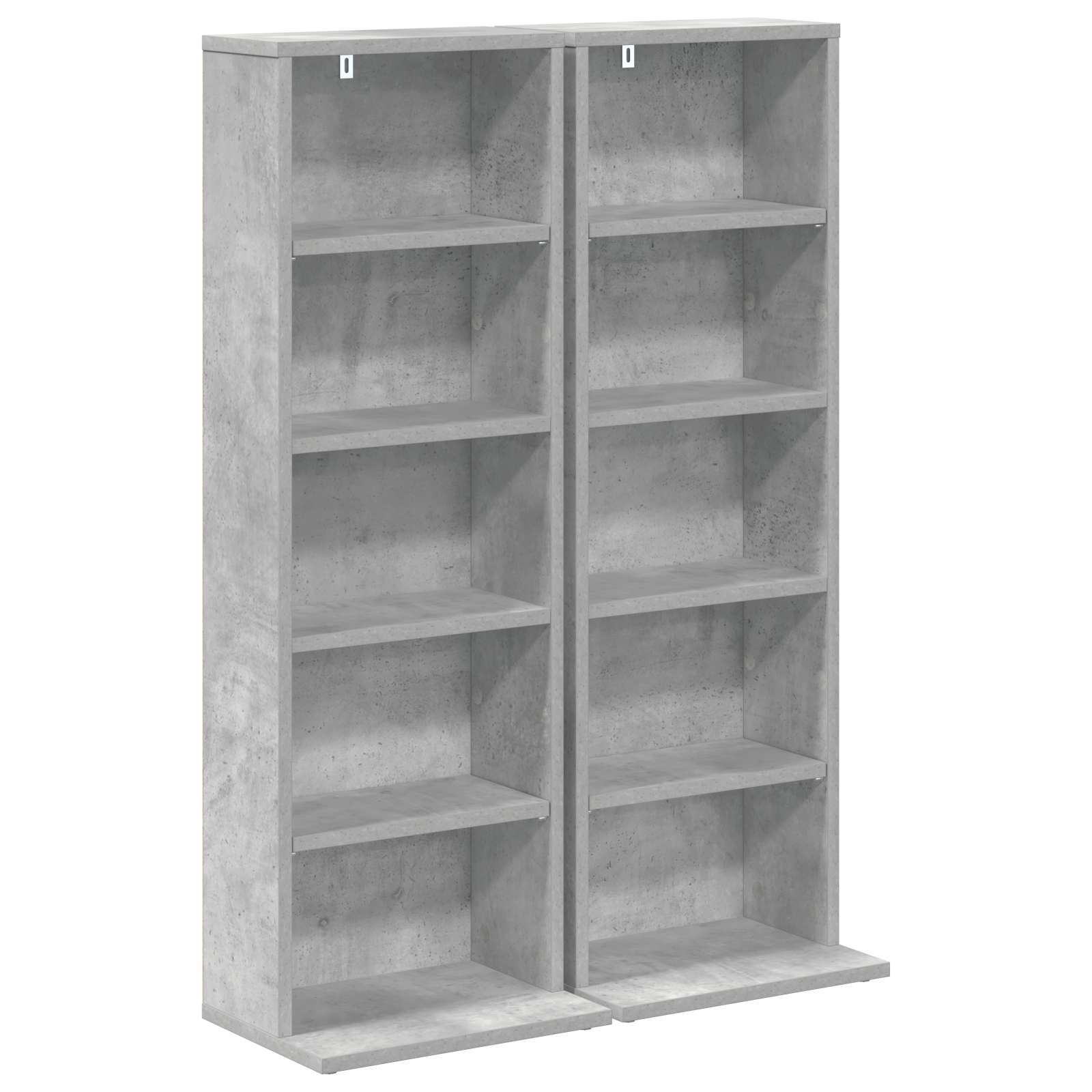 vidaXL Kabinet na płyty CD 2 szt. Betonowy szary 33 x 23,5 x 97,5 cm