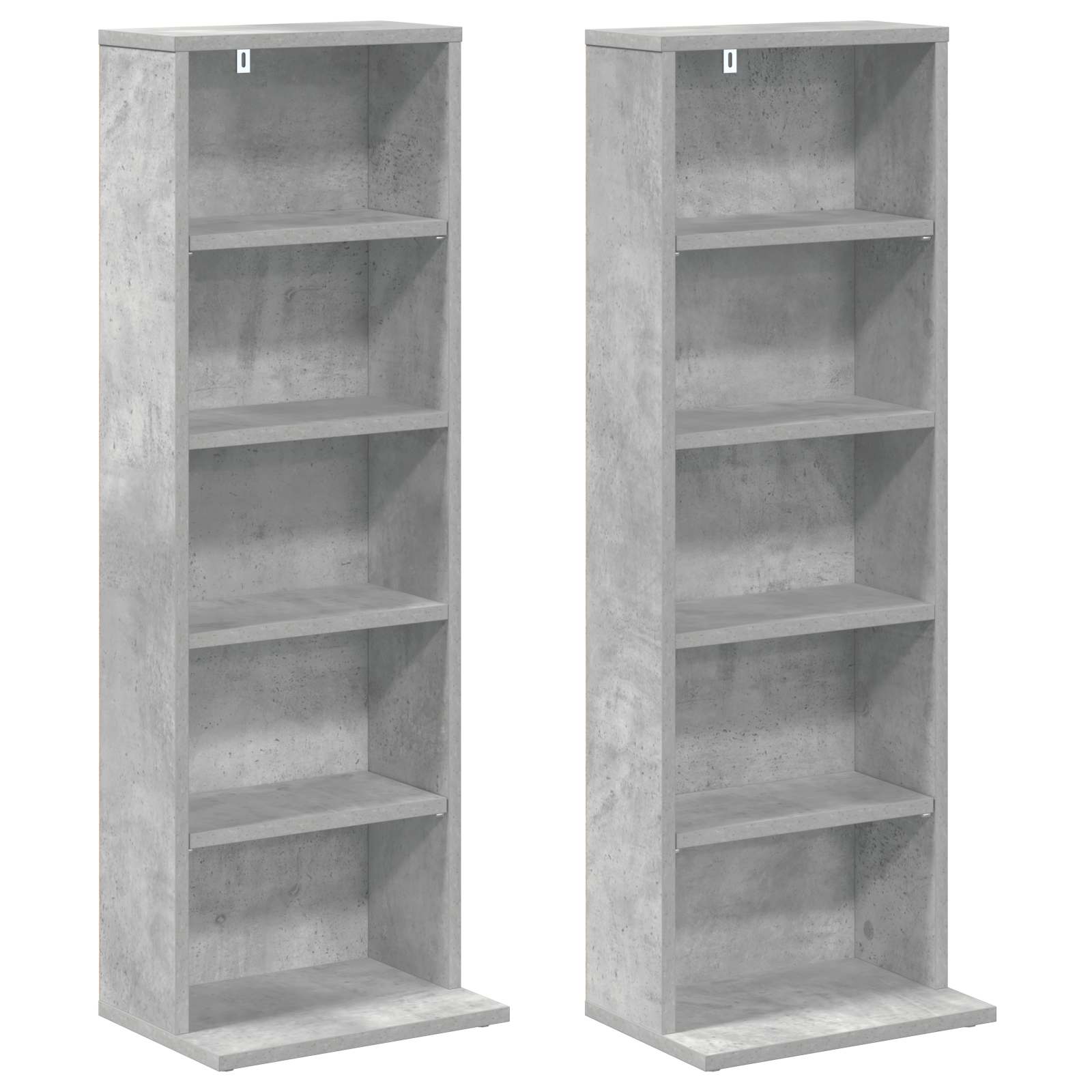 vidaXL Kabinet na płyty CD 2 szt. Betonowy szary 33 x 23,5 x 97,5 cm