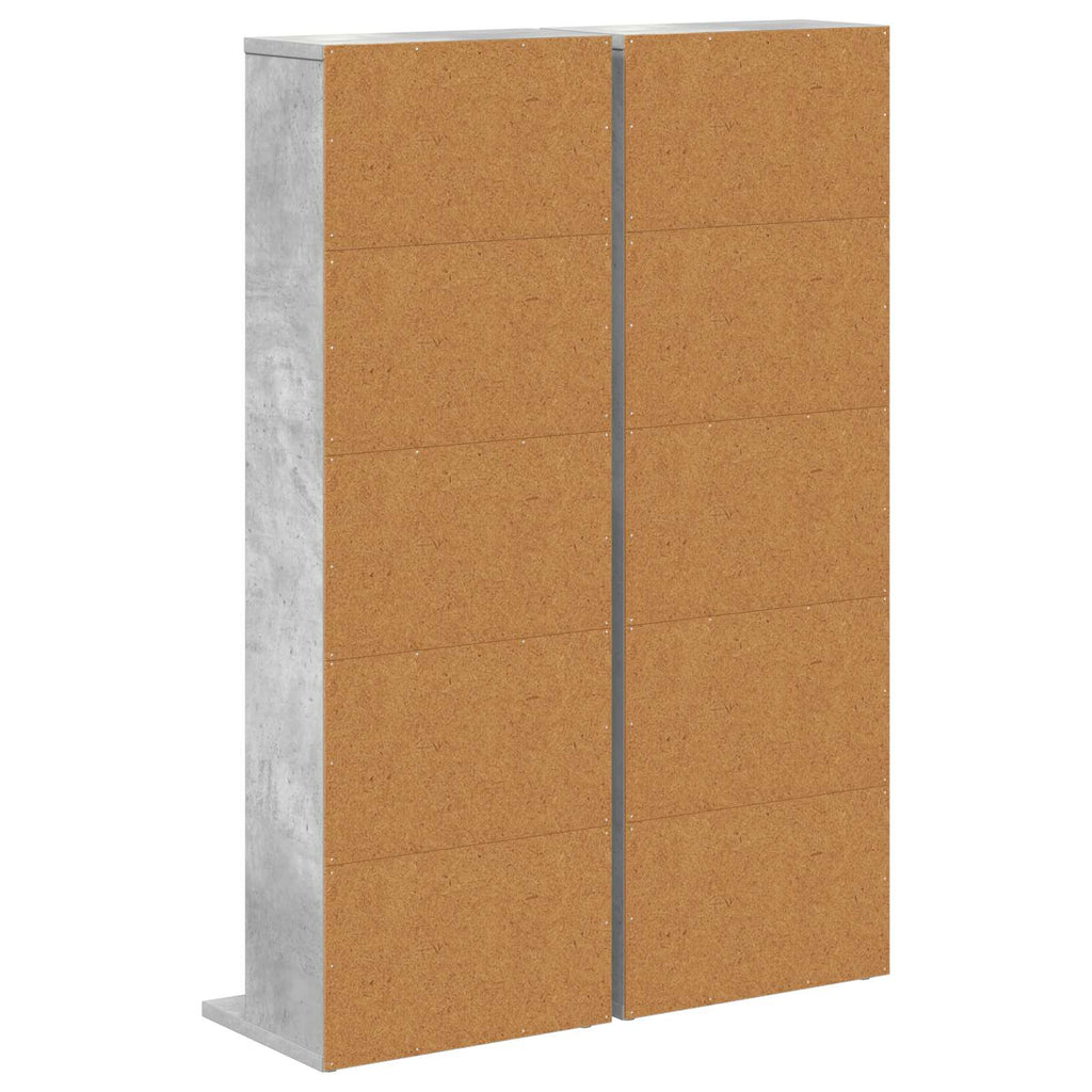 vidaXL Kabinet na płyty CD 2 szt. Betonowy szary 33 x 23,5 x 97,5 cm