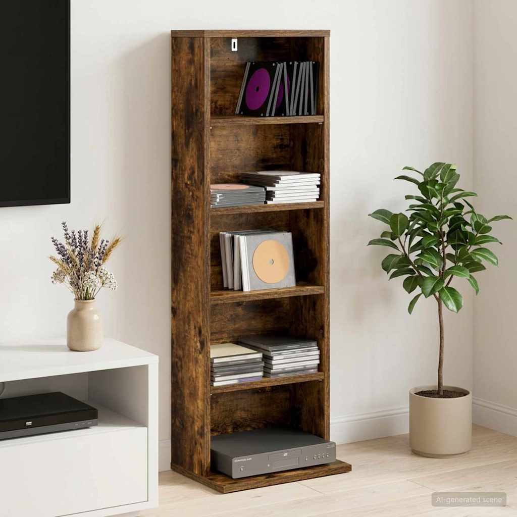 vidaXL Kabinet na płyty CD Dąb wędzony 33 x 23,5 x 97,5 cm