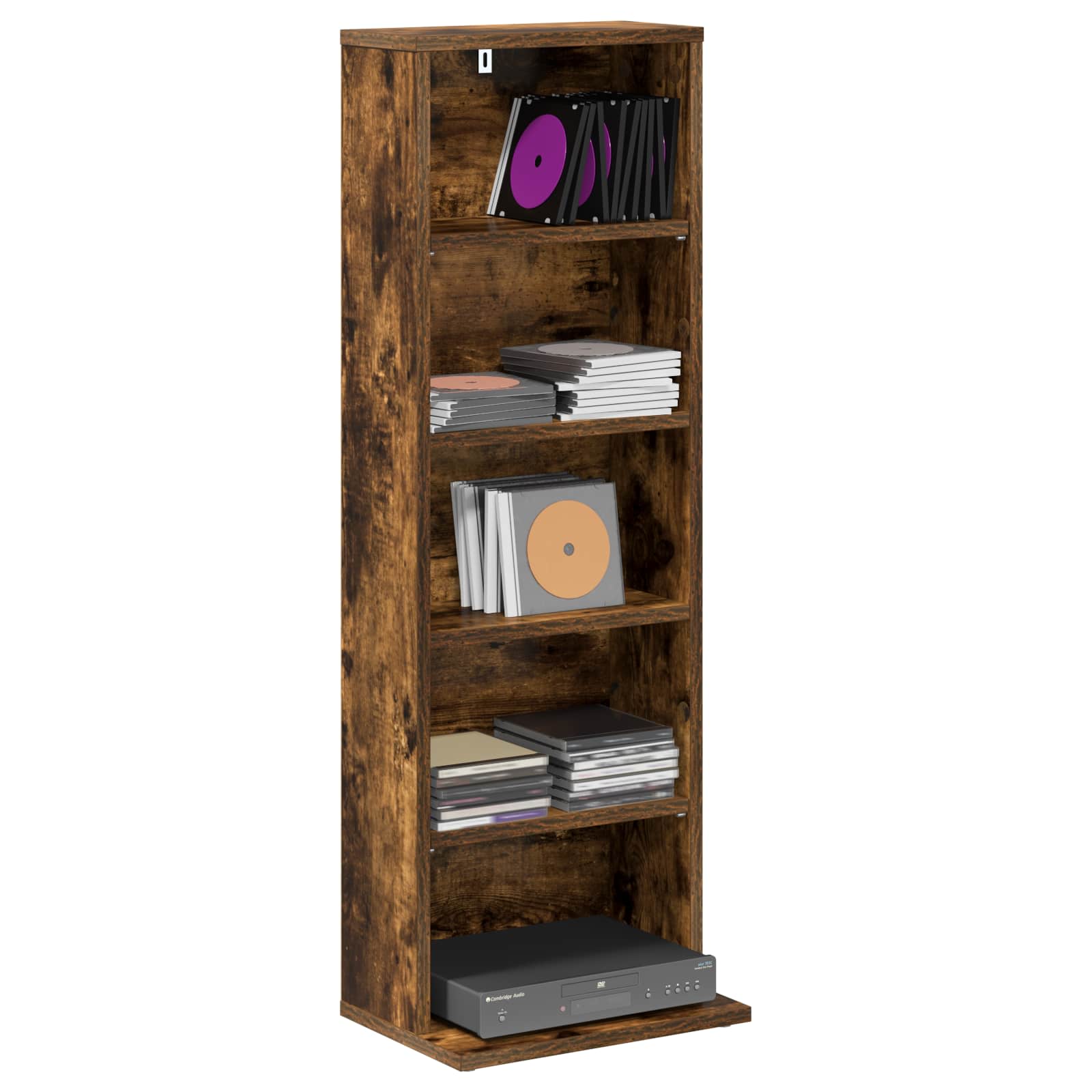 vidaXL Kabinet na płyty CD Dąb wędzony 33 x 23,5 x 97,5 cm