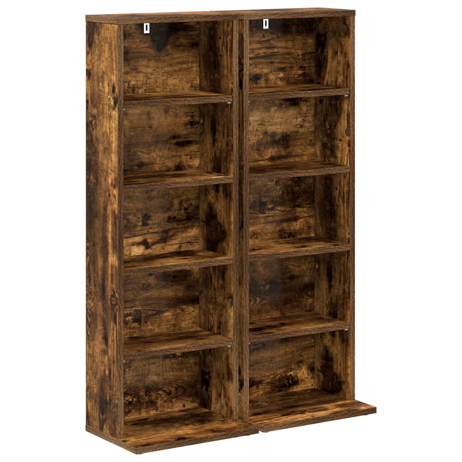 vidaXL Kabinet na płyty CD 2 szt. Dąb wędzony 33 x 23,5 x 97,5 cm